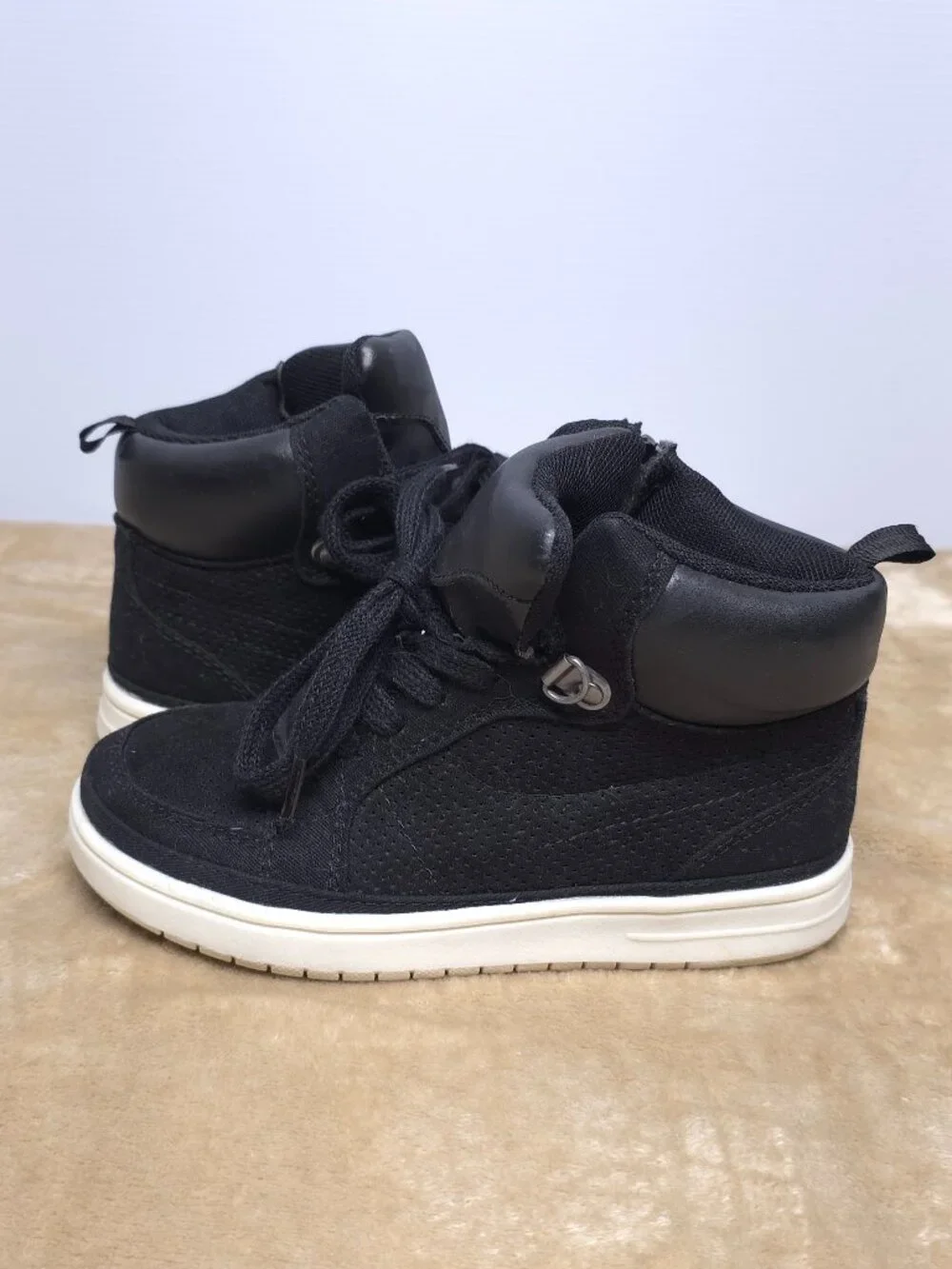 Gap Kids B Classic Hi High Top Sneakers Size 12 Black Lace Up Zip